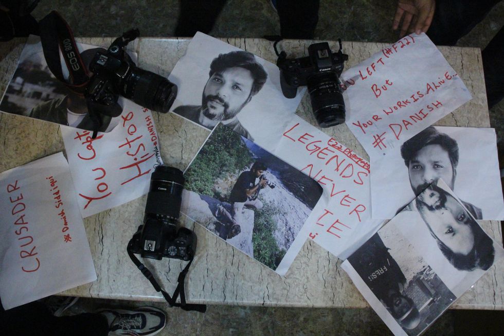 F22 Photography Club pay tribute to Reuters Photographer Danish Siddiqui in Pulwama Kashmir.