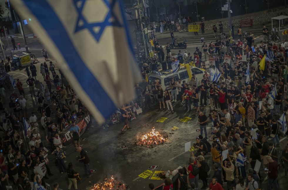 Families and supporters of the hostages taken by Hamas, protest after they received a notice that 4 Israeli hostages were killed in Gaza Strip.