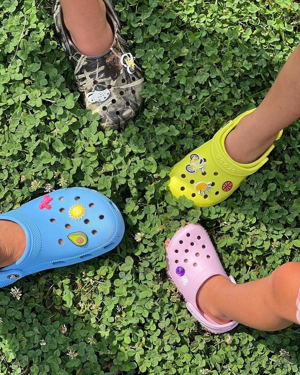 Family wearing Crocs.