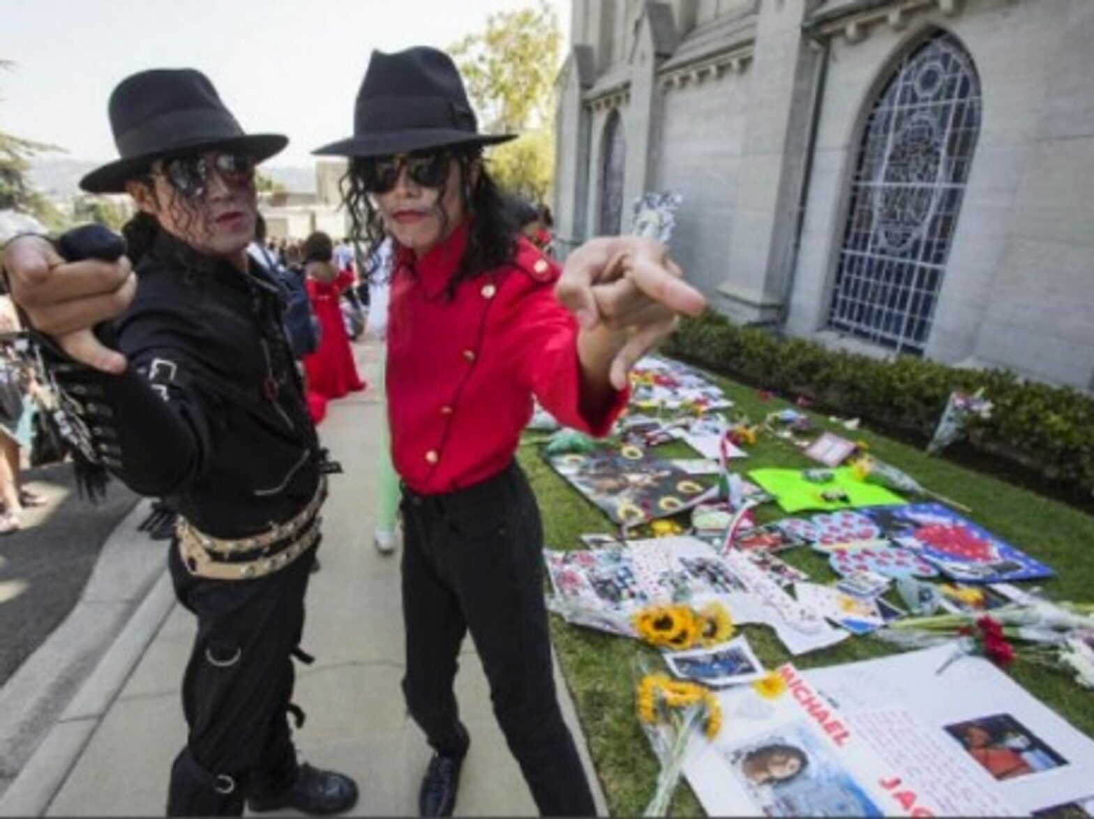 Fans gathered Wednesday at Forest Lawn Memorial Park in Glendale, CA, on the five-year anniversary of the Michael Jackson's death.