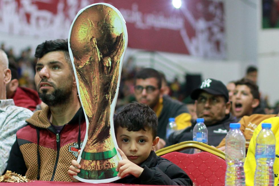 Fans in Gaza enjoy the game between Portugal and South Korea