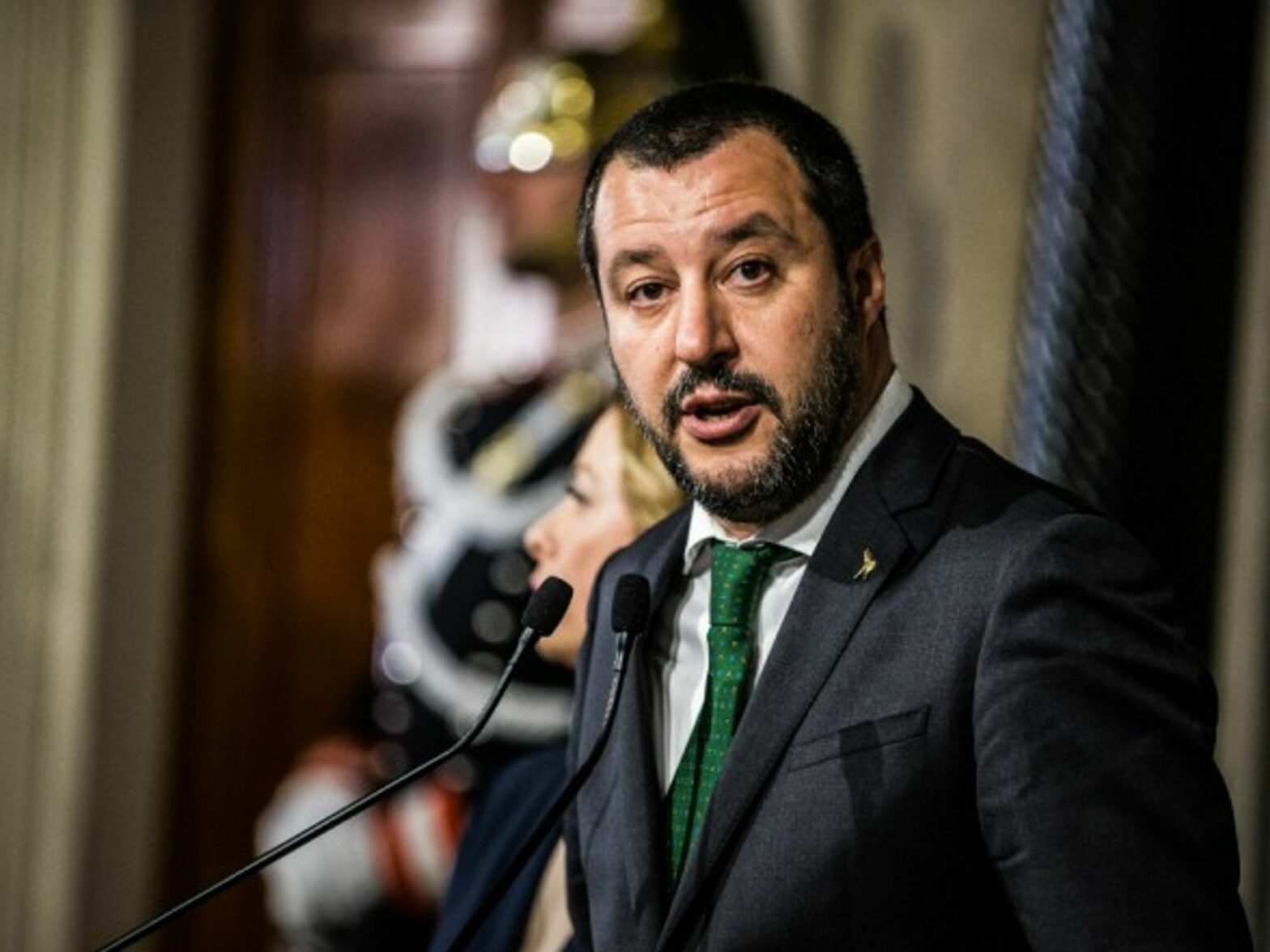 Far-right League party's leader Matteo Salvini in Rome, Italy on April 12