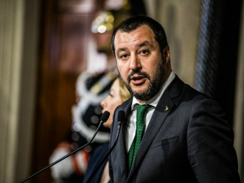 Far-right League party's leader Matteo Salvini in Rome, Italy on April 12