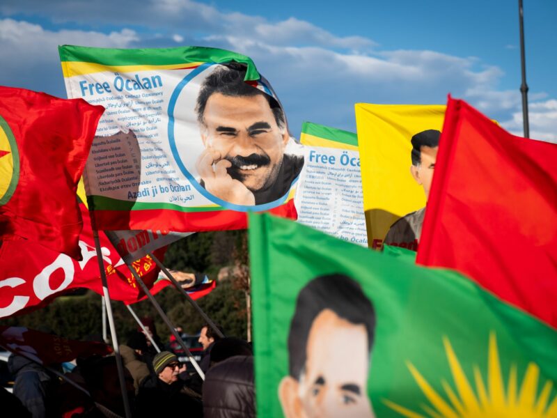 February 15, 2025, Rome, Rm, Italy: 500 people join the protest organized by the Kurdish community in Rome to demand freedom for Abdullah Ocalan, founding member of the PKK party, arrested 26 years ago and sentenced to life imprisonment.