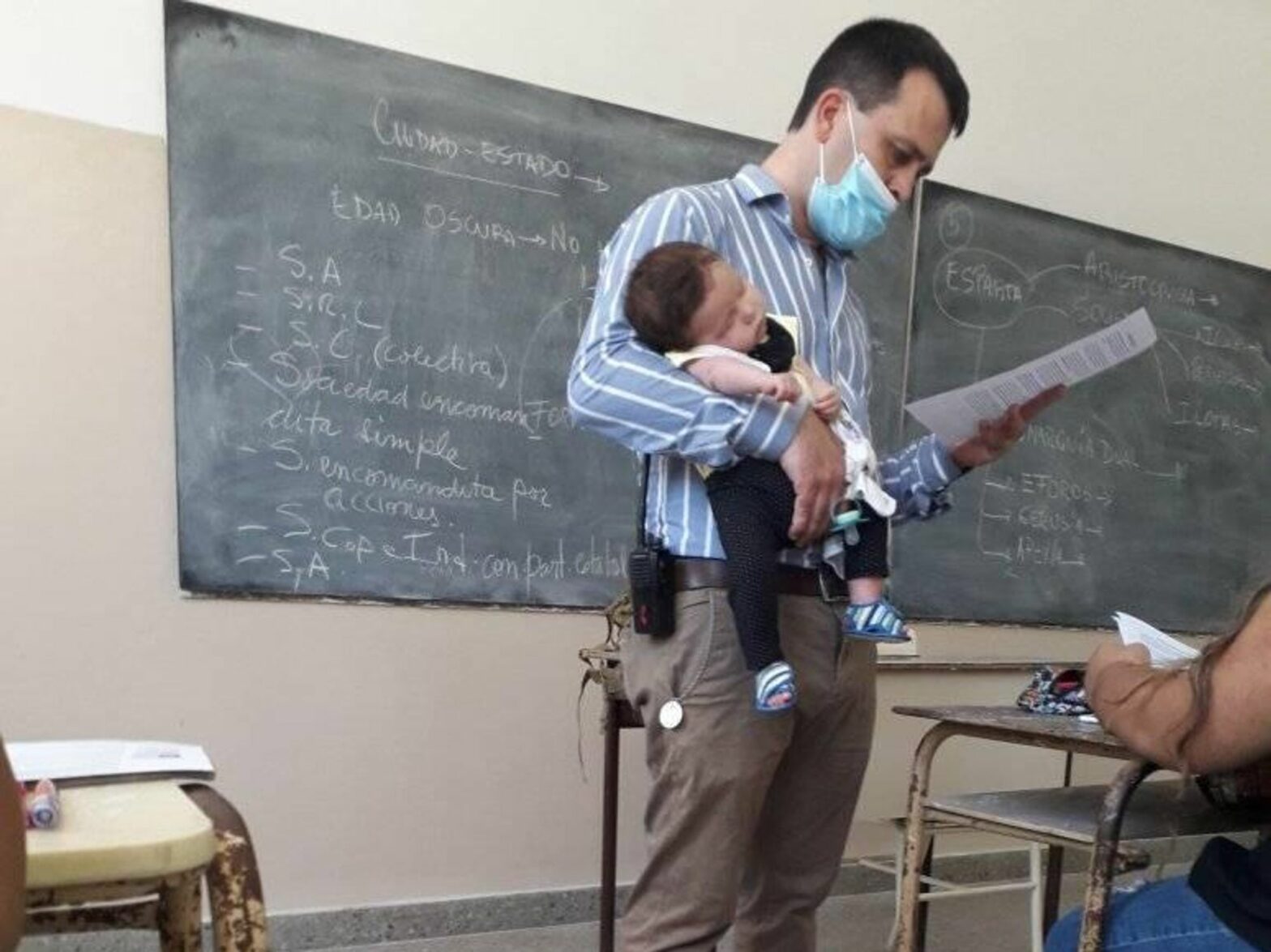Teacher A Viral Hit In Argentina After Holding Student's Baby During Class
