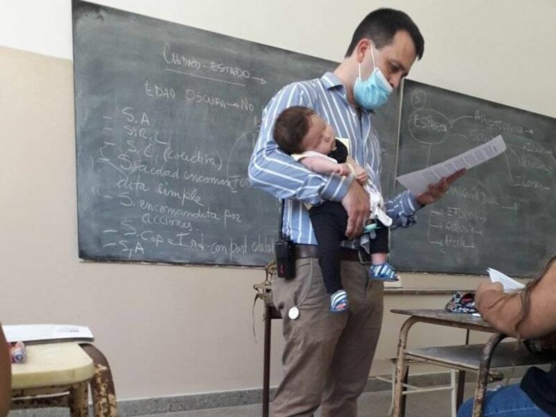 Teacher A Viral Hit In Argentina After Holding Student's Baby During Class