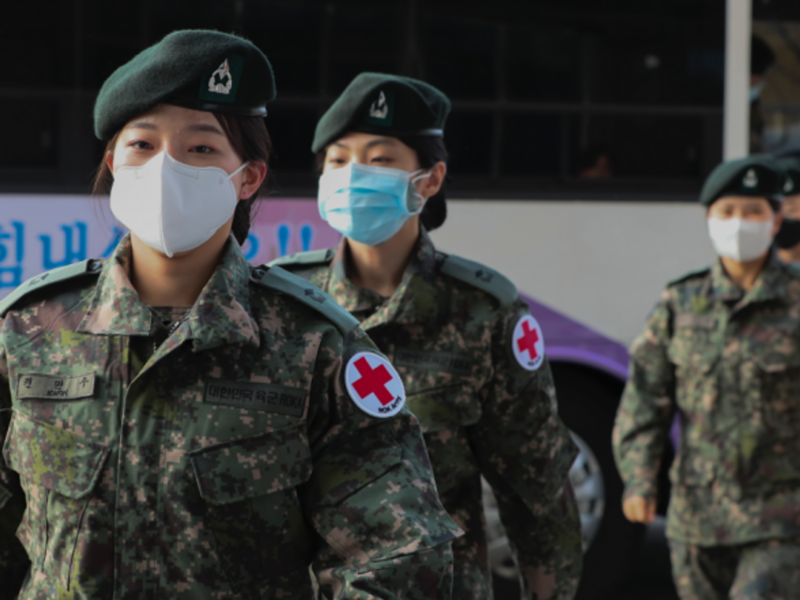 Female medical workers from South Korea's army