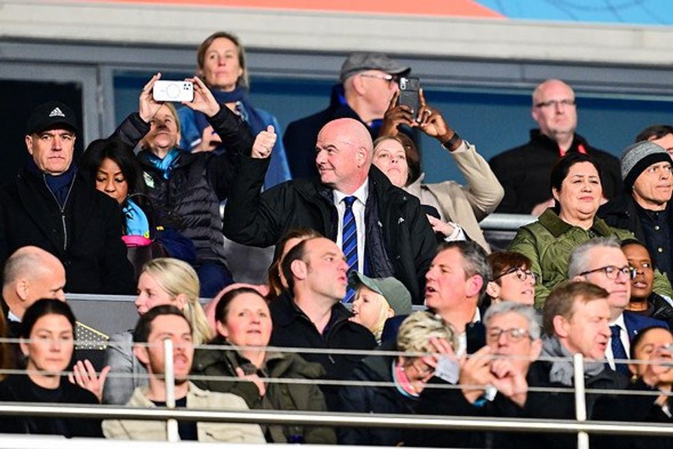 FIFA President Gianni Infantino in the stands.
