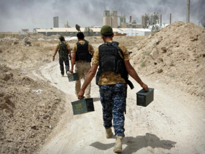 Fighters from a Shiite paramilitary unit