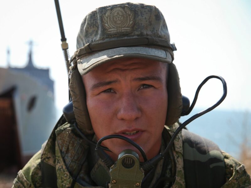 File photo of a Russian soldier during a military exercice on Crimea's Black Sea coast.