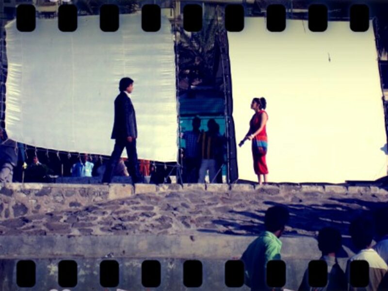 Filming in Bandra, a suburb of Mumbai