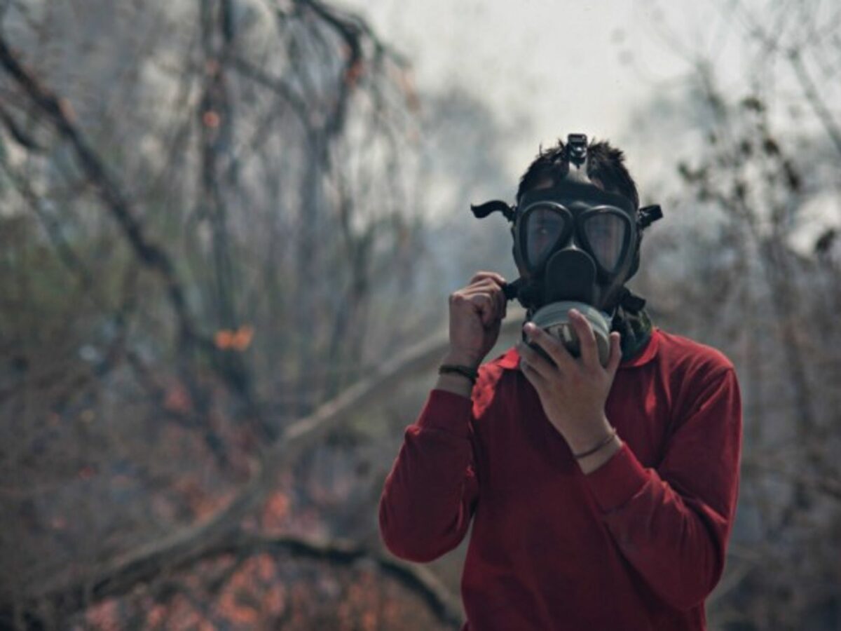Firefighter in Santa Rosa de Tucabaca, Bolivia, on Aug. 29