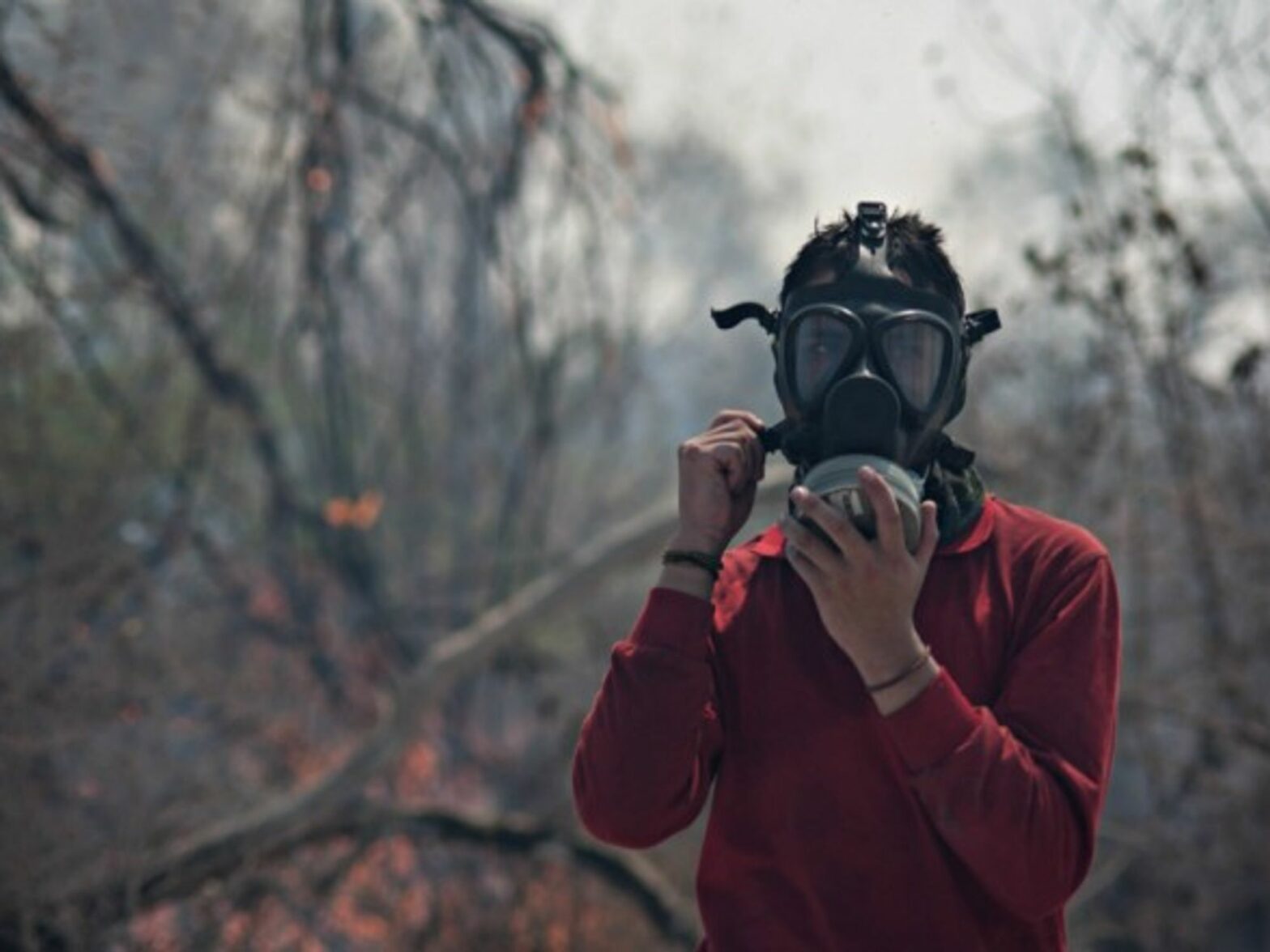 Firefighter in Santa Rosa de Tucabaca, Bolivia, on Aug. 29