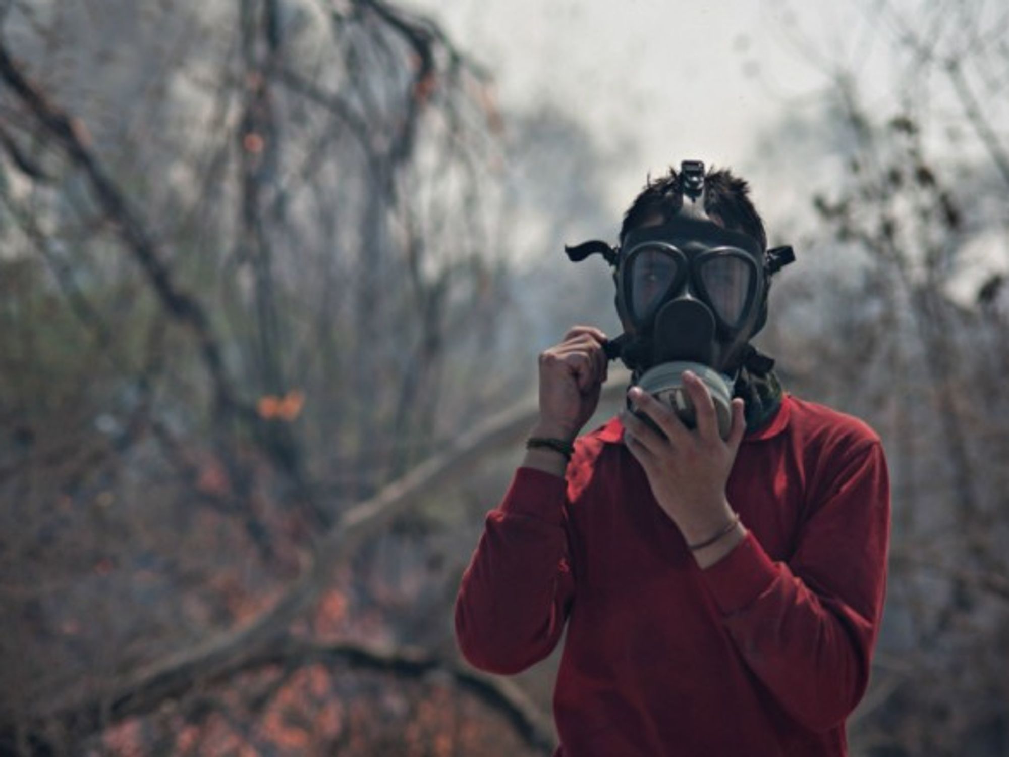 Firefighter in Santa Rosa de Tucabaca, Bolivia, on Aug. 29
