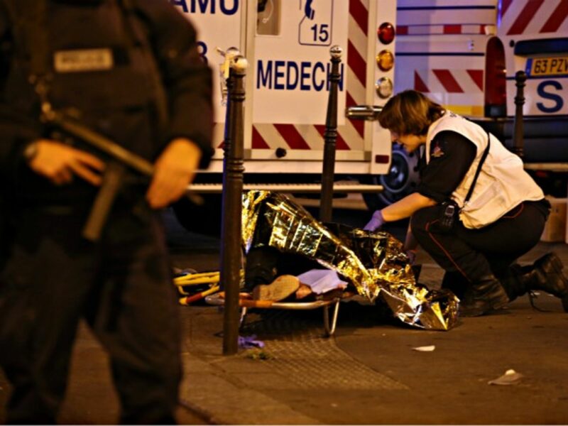 First aid on the scene of the Bataclan attack in Nov. 2015