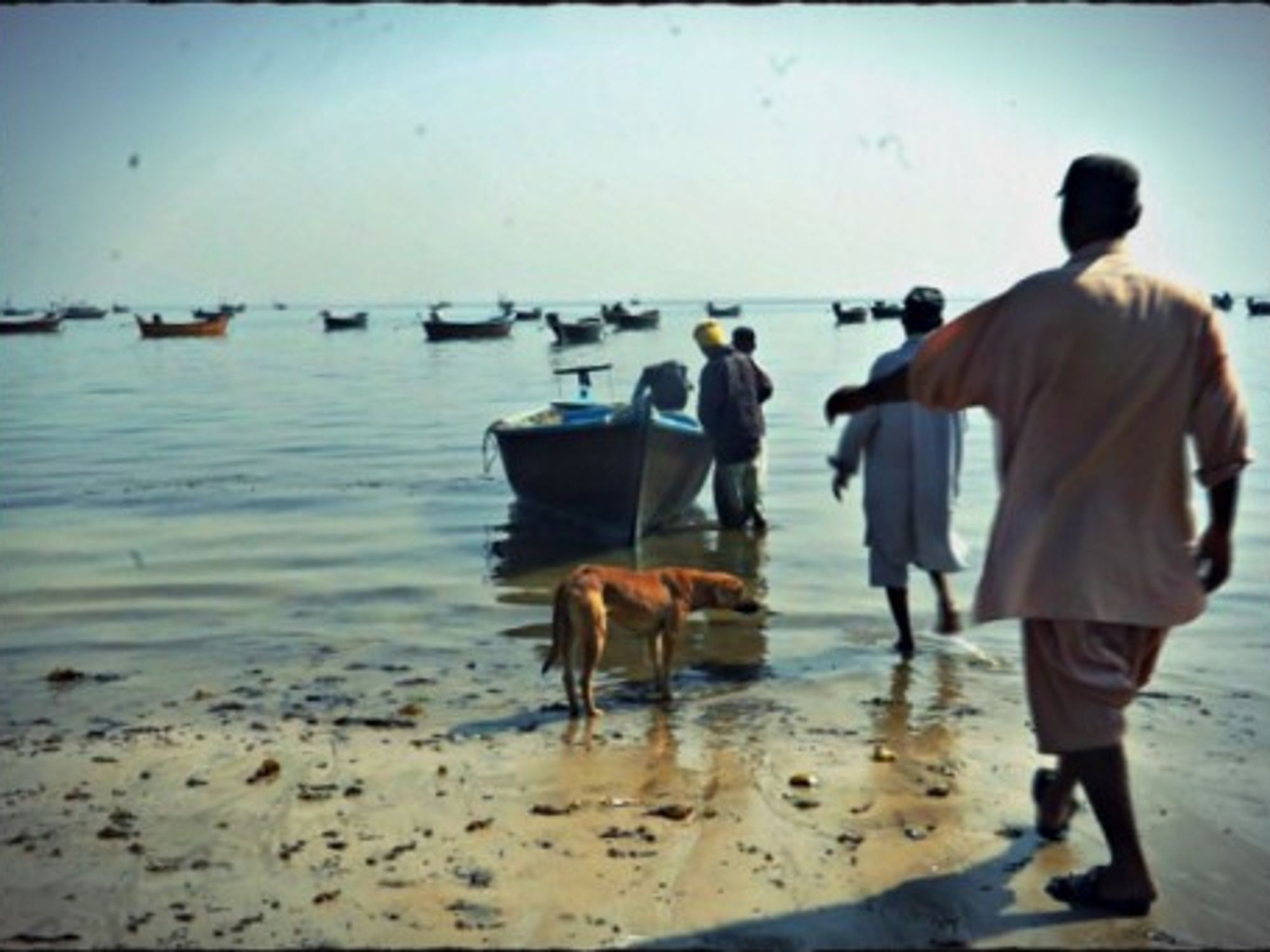 Fishermen in Abdul Rehman goth near Karachi