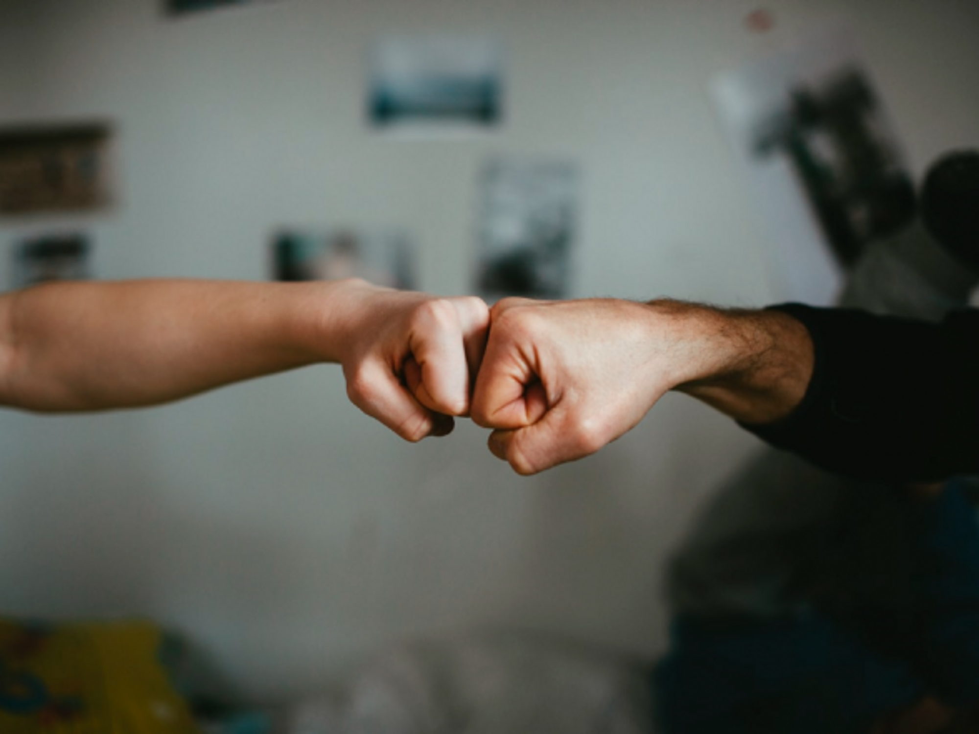 Fist-bumping or plain ol' fighting?