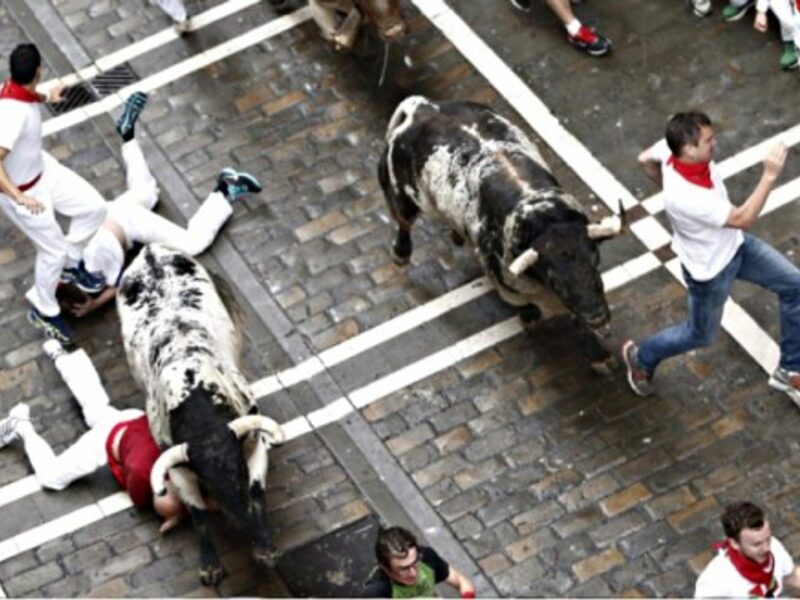 Five runners were injured on the first day of Spain's San Fiermo festival