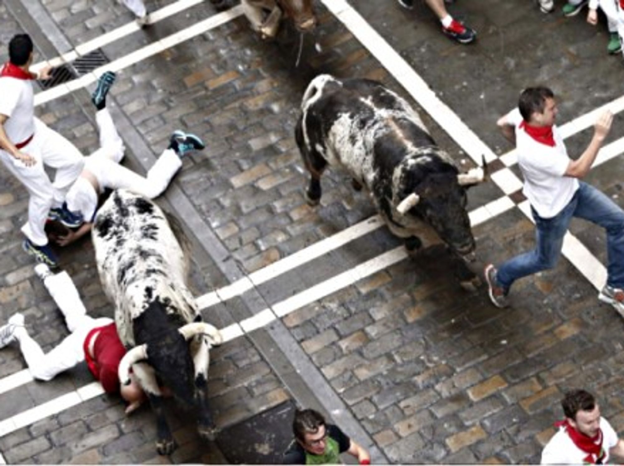 Five runners were injured on the first day of Spain's San Fiermo festival