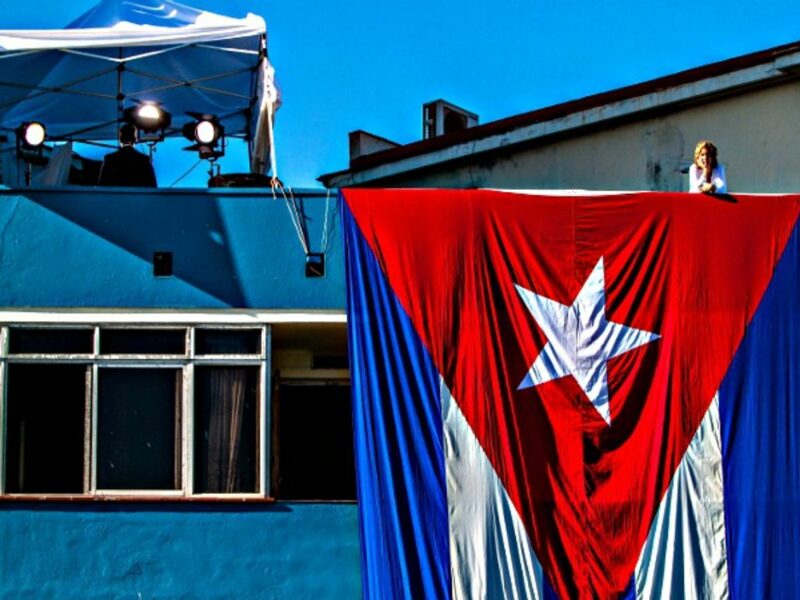 Flag-raising ceremony at the U.S. embassy in Havana