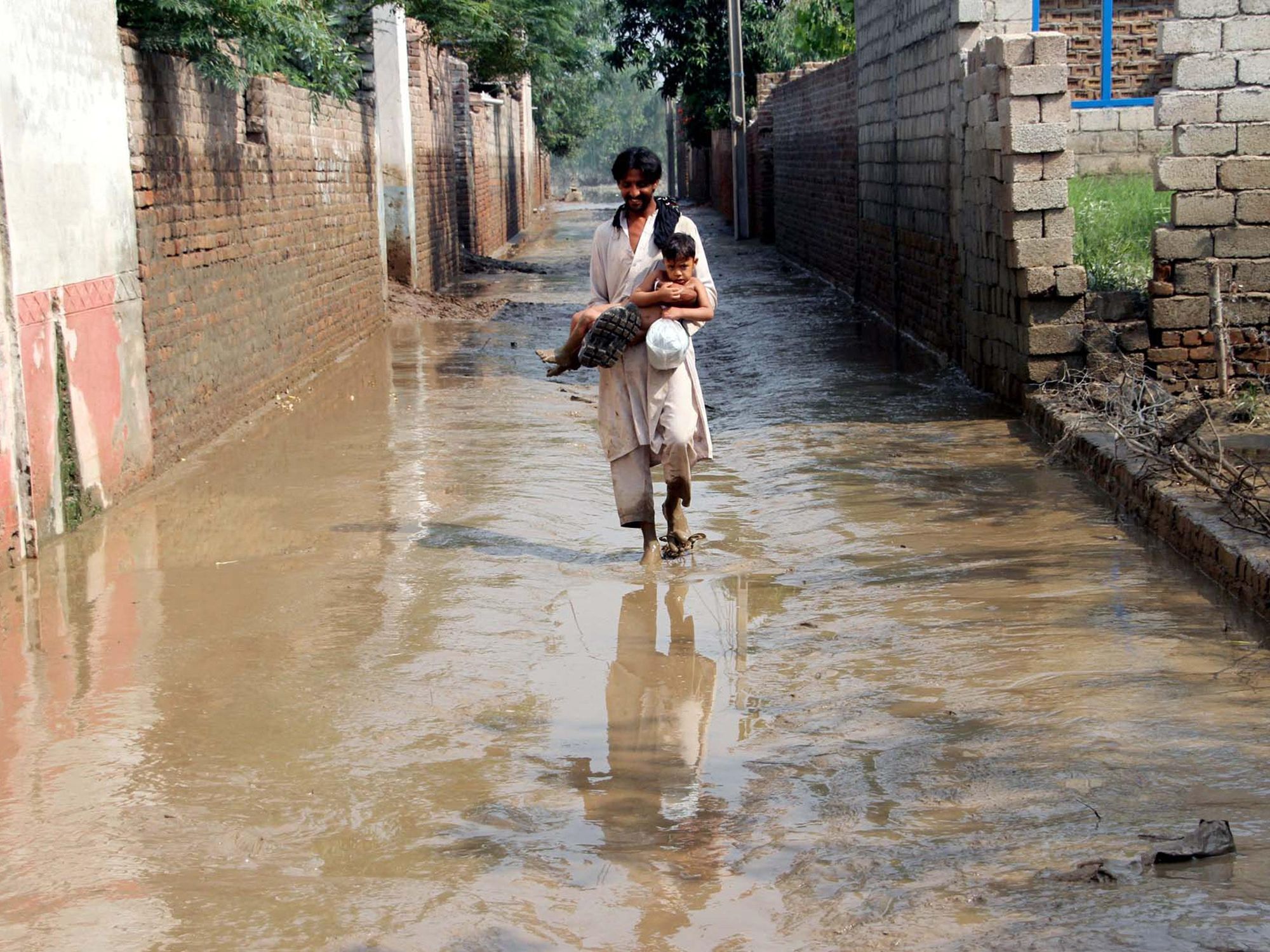 Floods in Charsadda, northwestern Pakistan