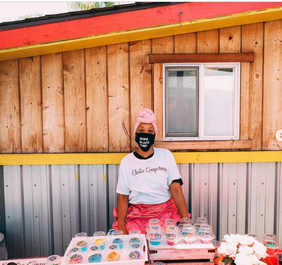 Food vendor at outdoor international marketplace called Fair@44.