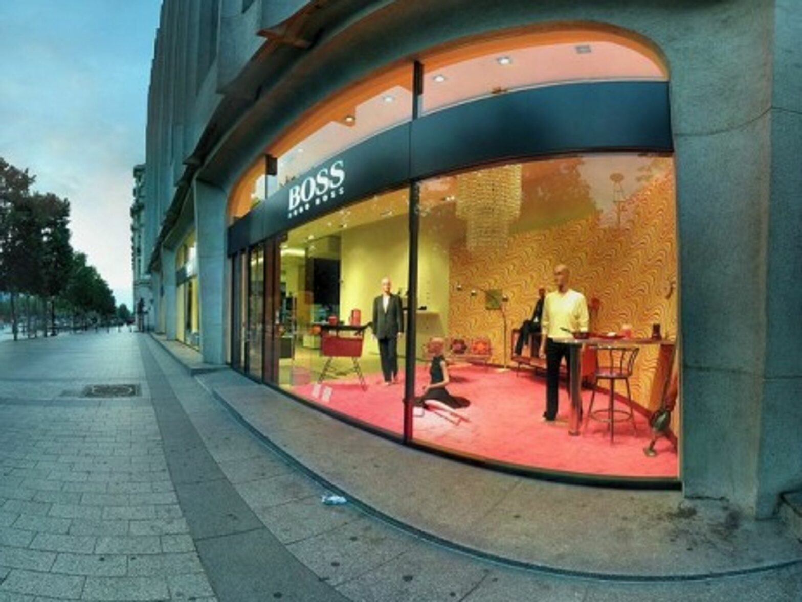 Foreign fashion retailers line the Champs Elysées