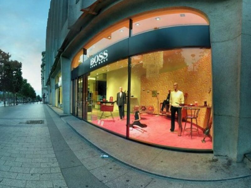 Foreign fashion retailers line the Champs Elysées