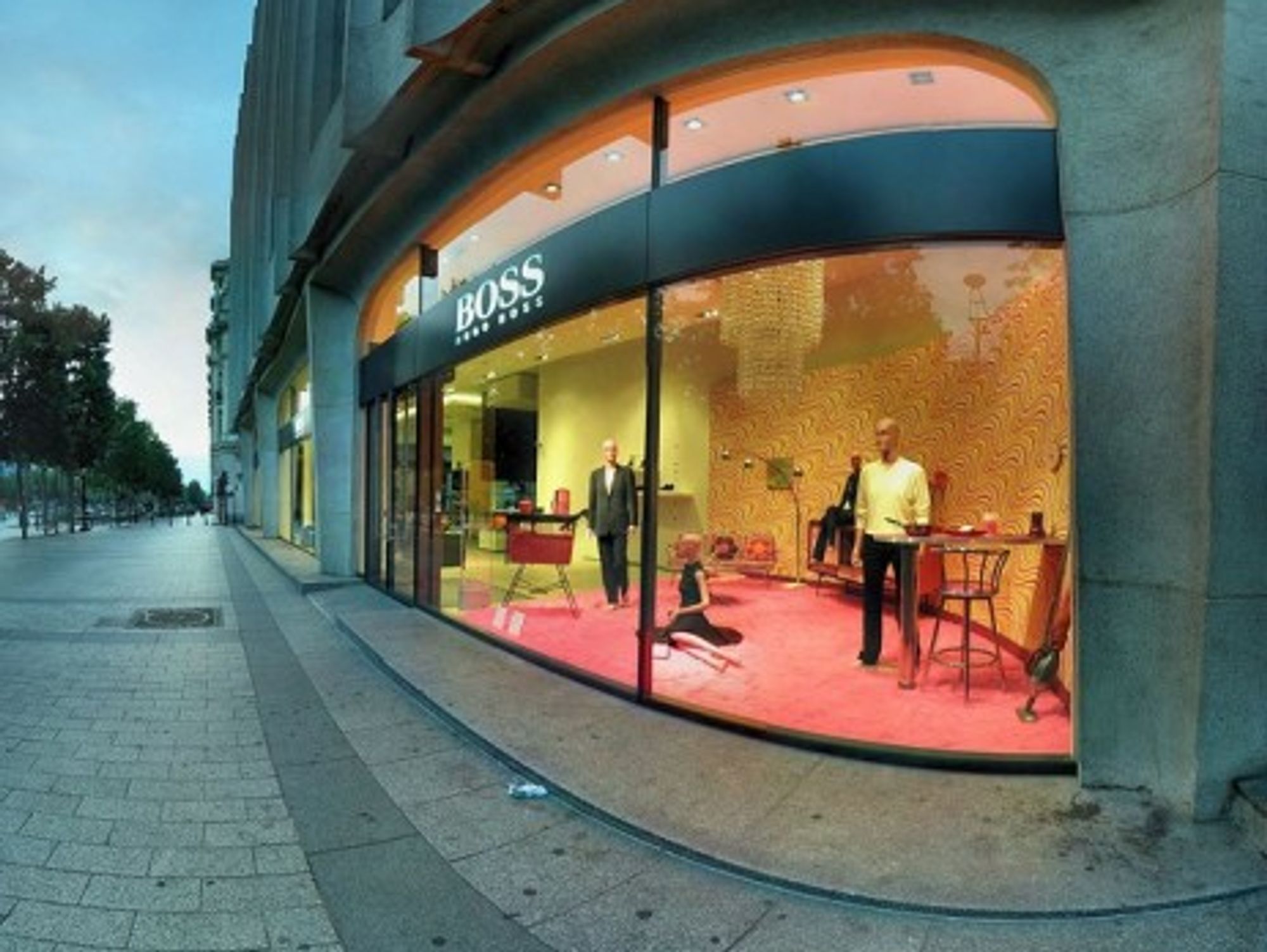 Foreign fashion retailers line the Champs Elysées