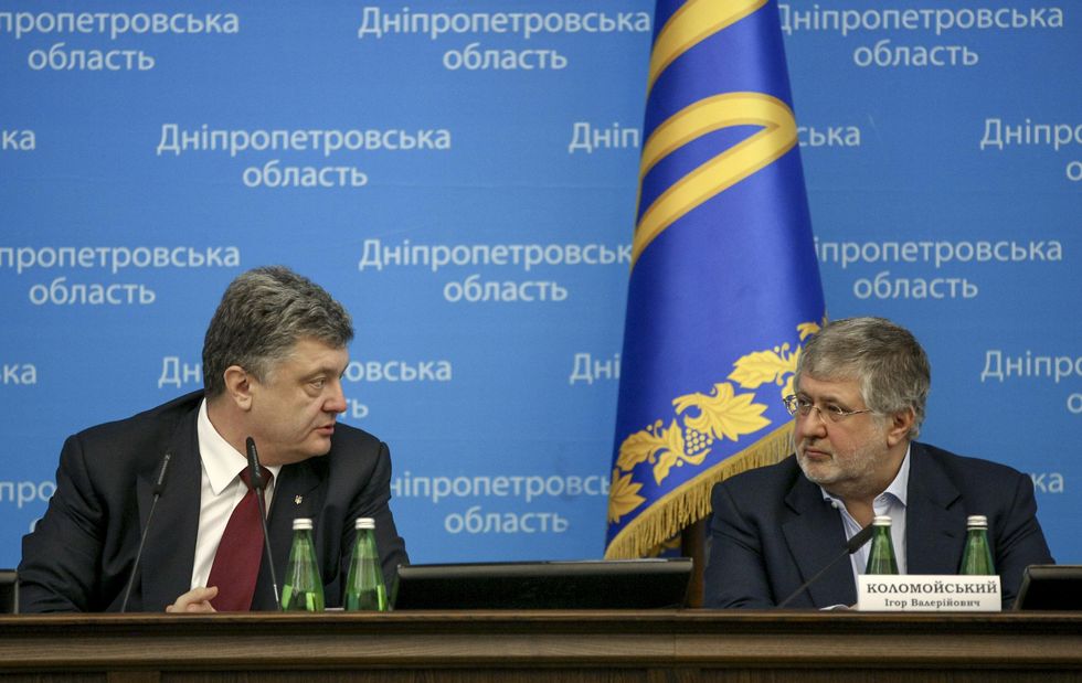 Former Ukrainian President Petro Poroshenko with oligarch Igor Kolomoisky