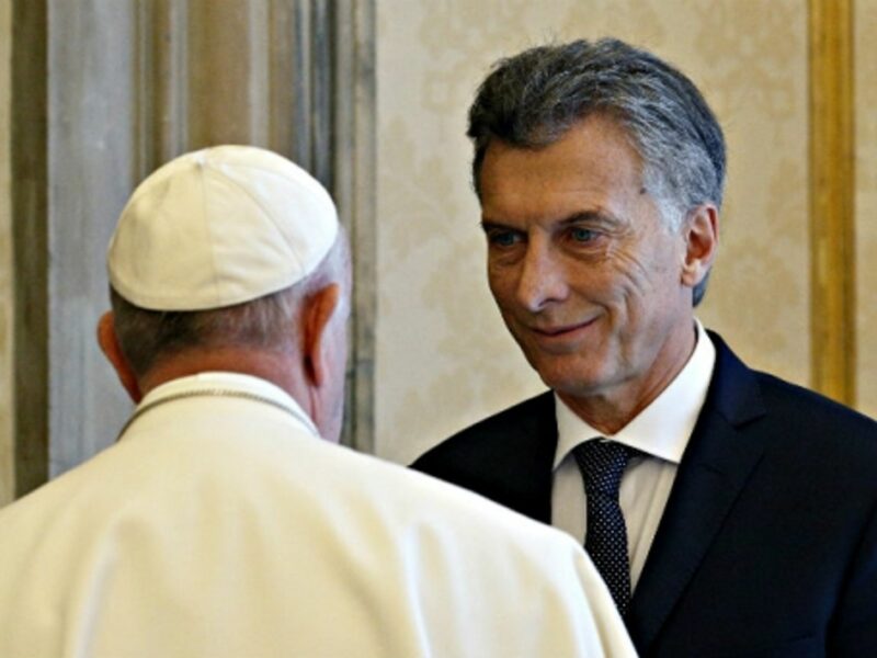 Francis and Macri - a bit tense at Saturday's encounter at the Vatican
