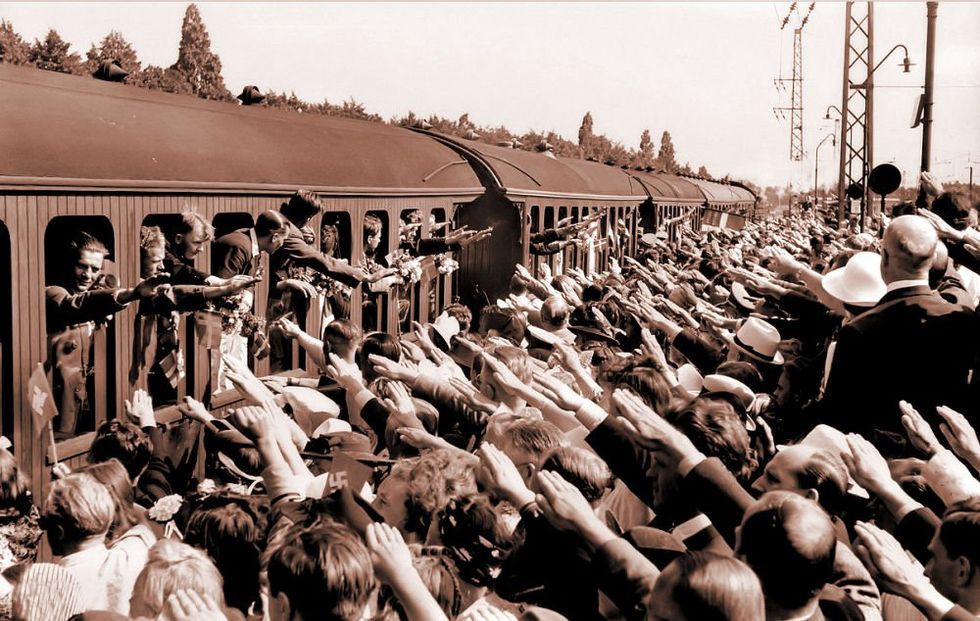 Free Corps Denmark leaving for the East Front from Hellerup Station, 1941