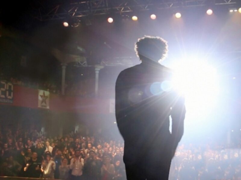 French comedian Fabrice Eboue on stage in Paris