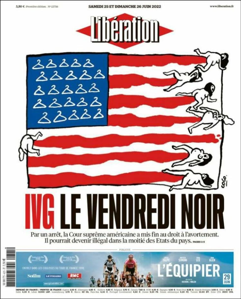 French daily Libération: "Abortion Black Friday"