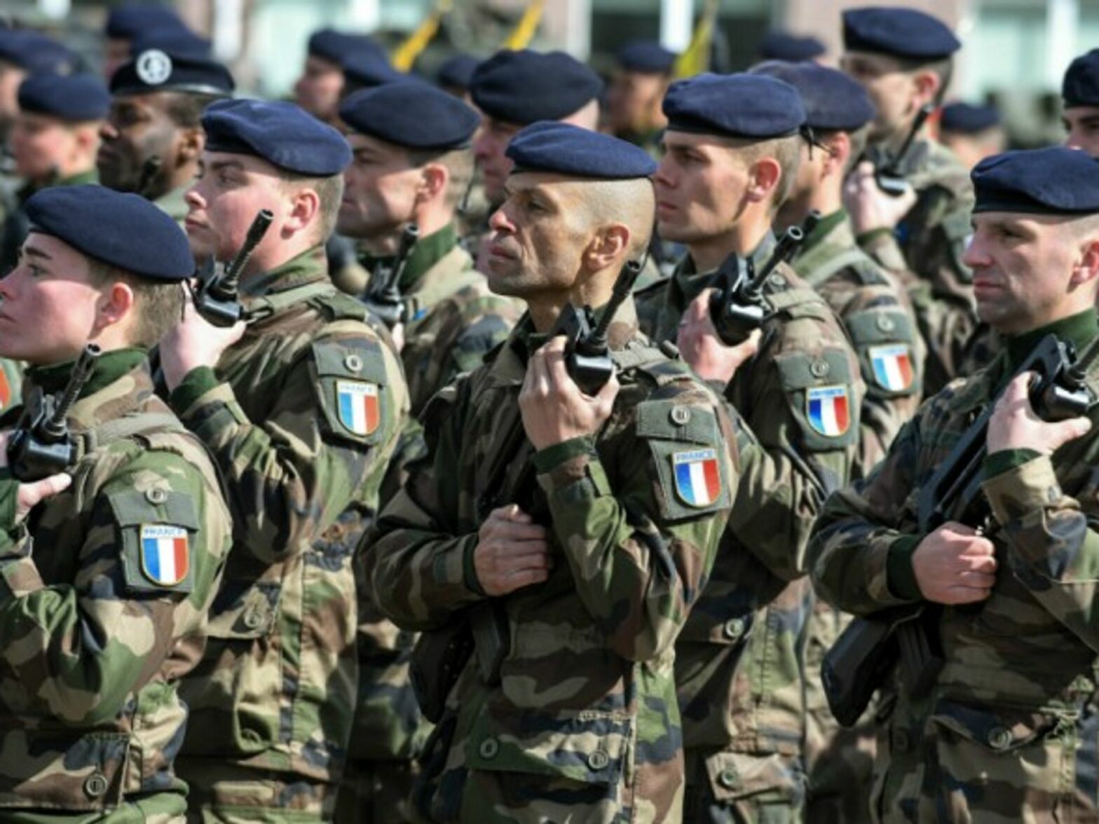 French defense forces at the NATO battalion battle group ceremony last year in Estonia