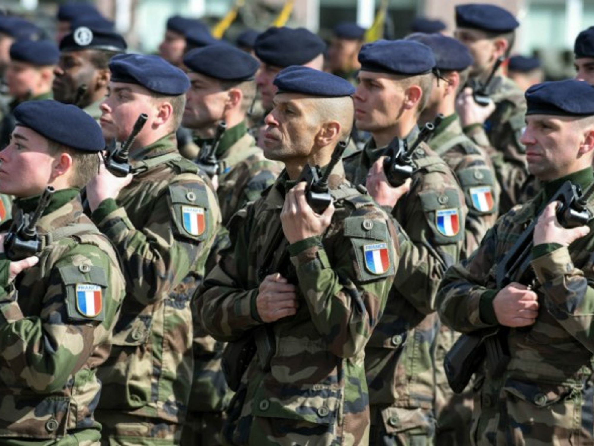 French defense forces at the NATO battalion battle group ceremony last year in Estonia