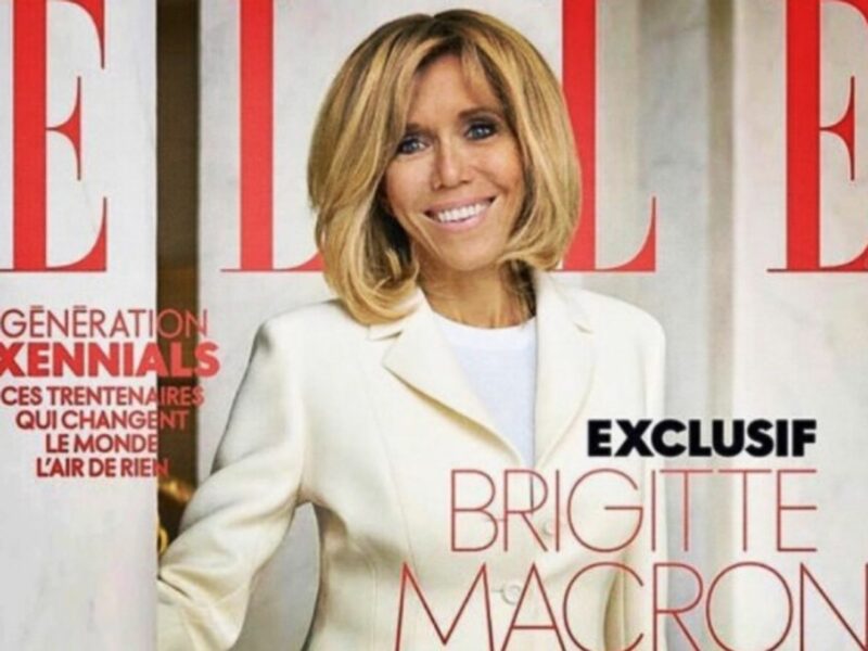 French First Lady Brigitte Macron on Elle cover