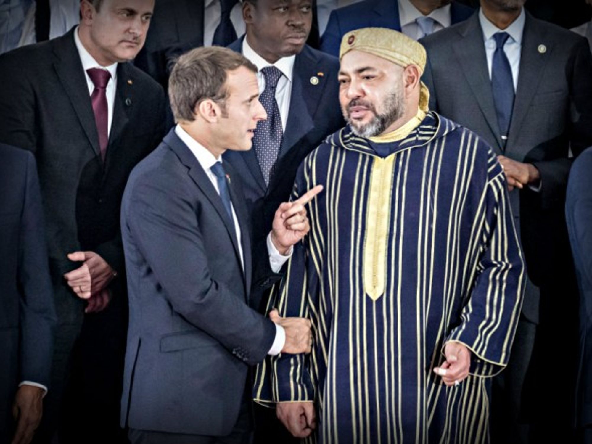 French President Macron and Moroccan King Mohammed VI at the EU-Africa summit last November