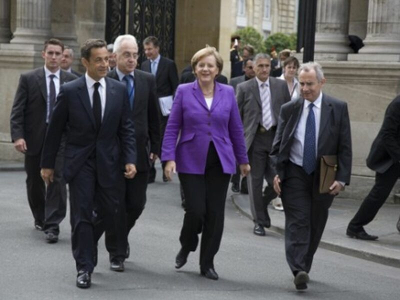 French President Sarkozy and German Chancellor Merkel