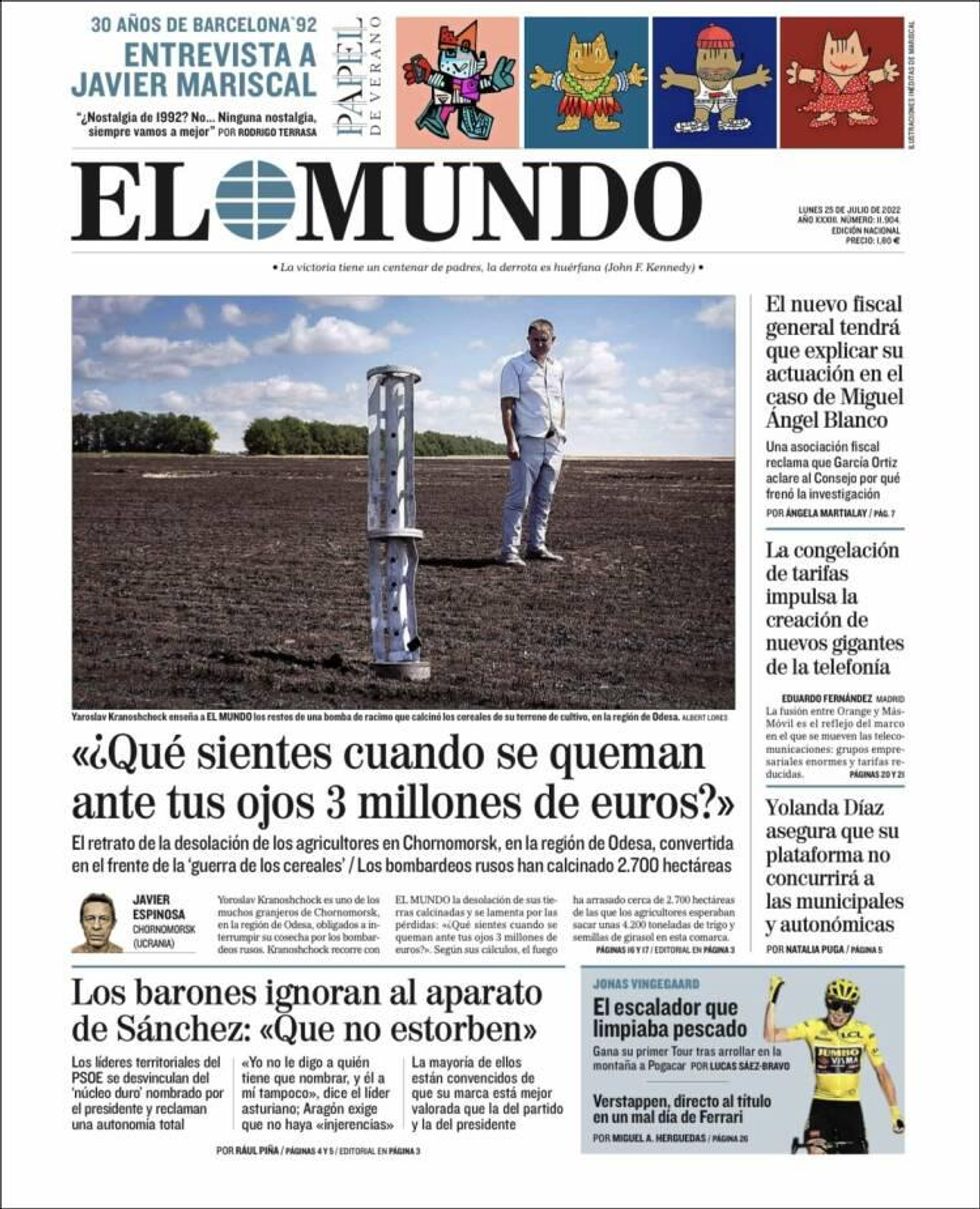 Front Cover El Mundo (Spain)