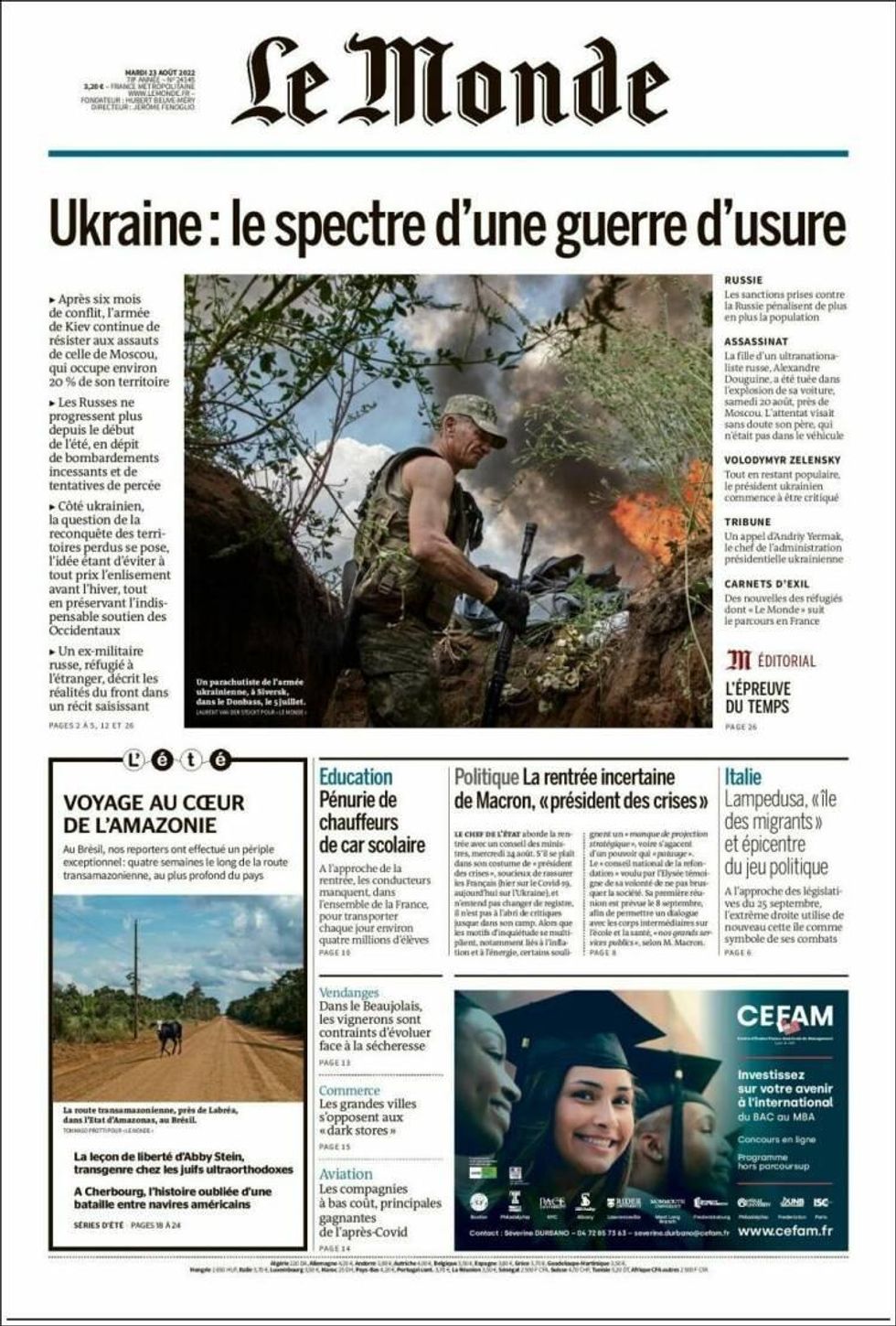Front Page: The Specter Of A War Of Attrition