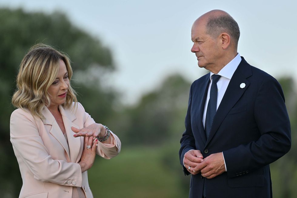 G7 Summit of Heads of State and Government In the photo: Giorgia Meloni and Ollaf Scholz.