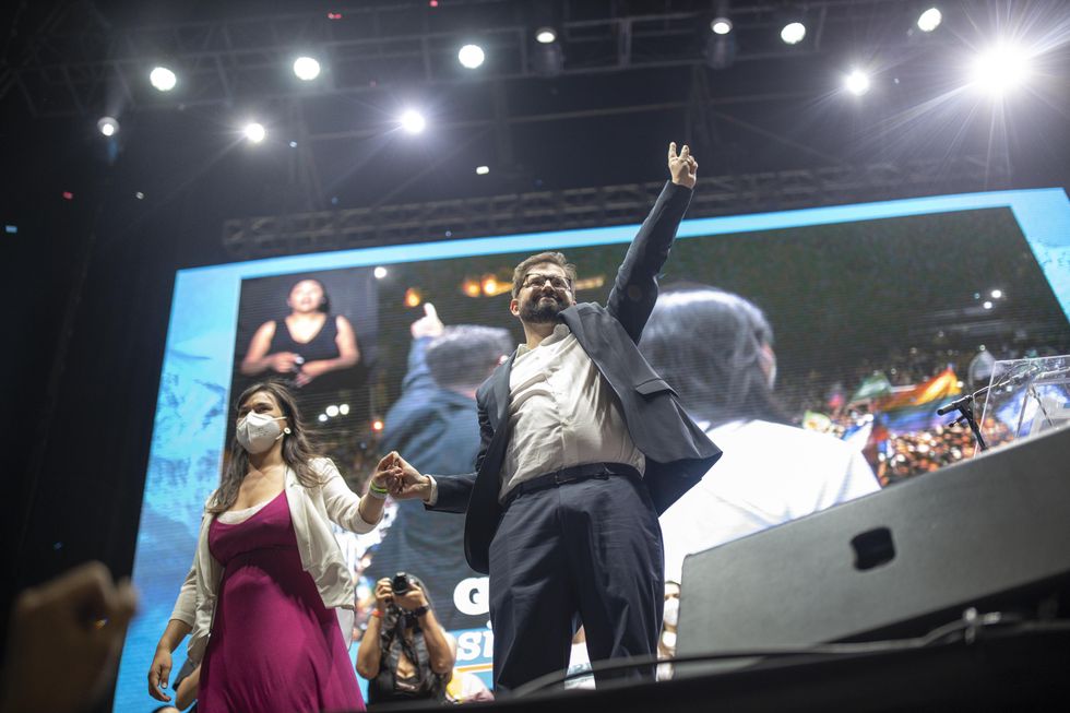 Gabriel Boric after beating his adversary Jose Antonio Kast in December 2021