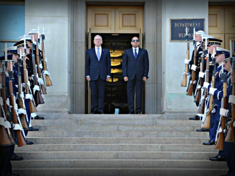 Gen Mattis and Gen Sisi last year in Washington