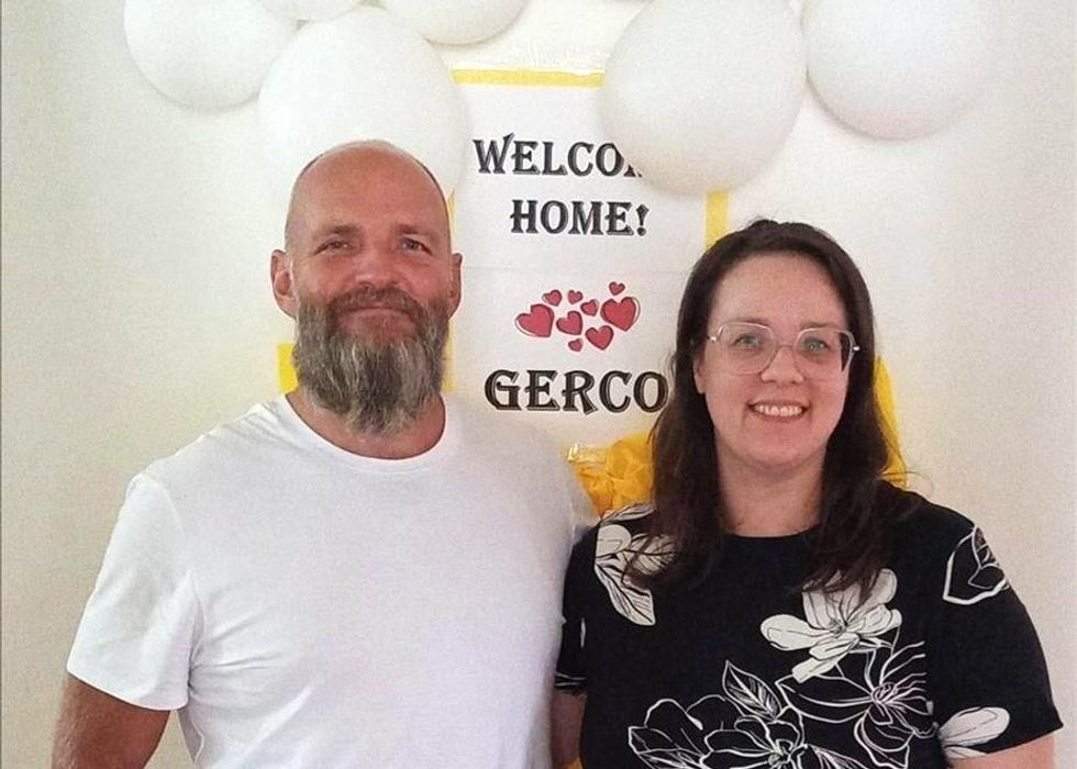 Gerco van Deventer, here pictured with his wife, was released in December 2023 after six years.