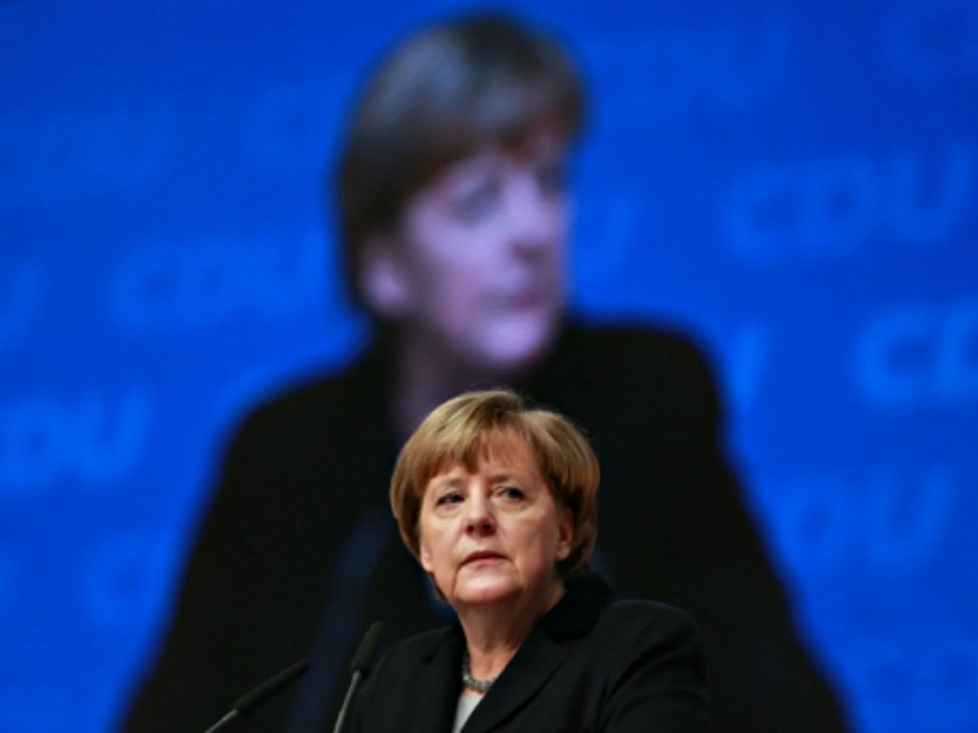 German Chancellor Angela Merkel in Karlsruhe, Germany, on Dec. 14,