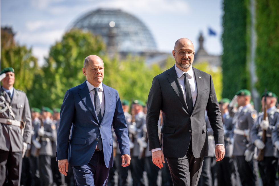 German Chancellor Olaf Scholz receives Denys Schmyhal, Prime Minister of Ukraine in Berlin