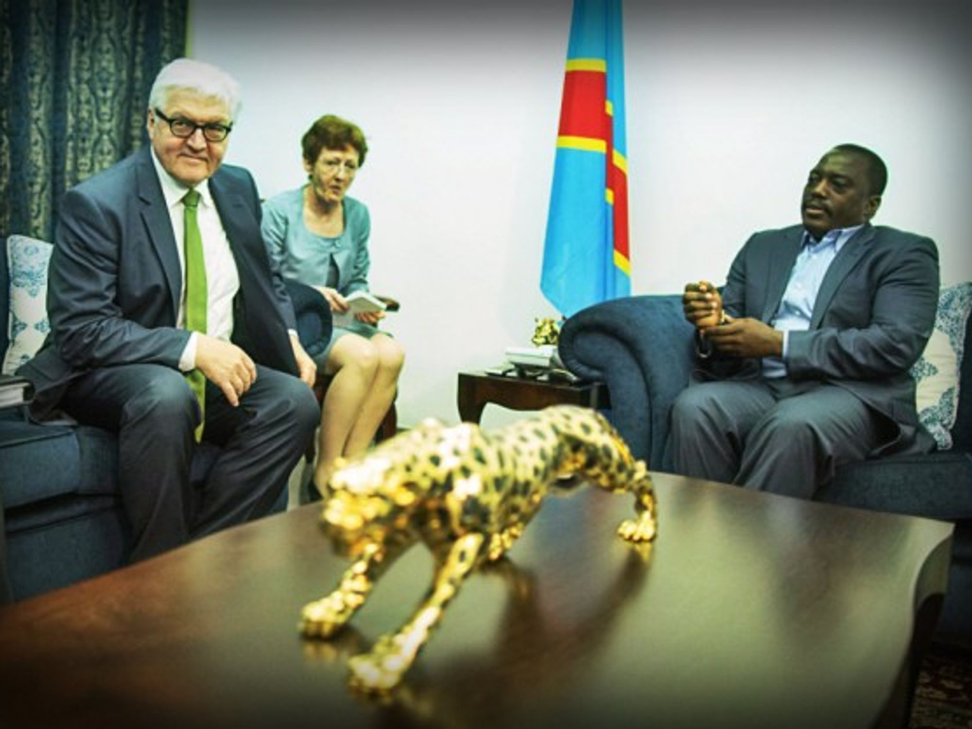 German Foreign Minister Frank-Walter Steinmeier visits of office of DRC President Joseph Kabila