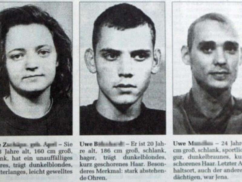 German right-wing terror suspects Beate Zschäpe, Uwe Böhnhardt and Uwe Mundlos (Wikipedia)