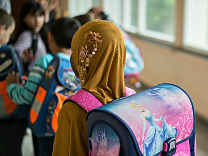 Girl in a headscarf in Stuttgart, Germany